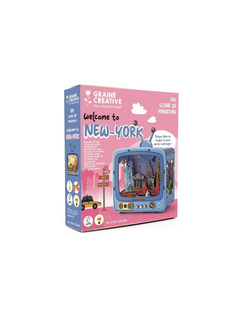 Maquette 3D Bois - Tv New York - Graine Créative