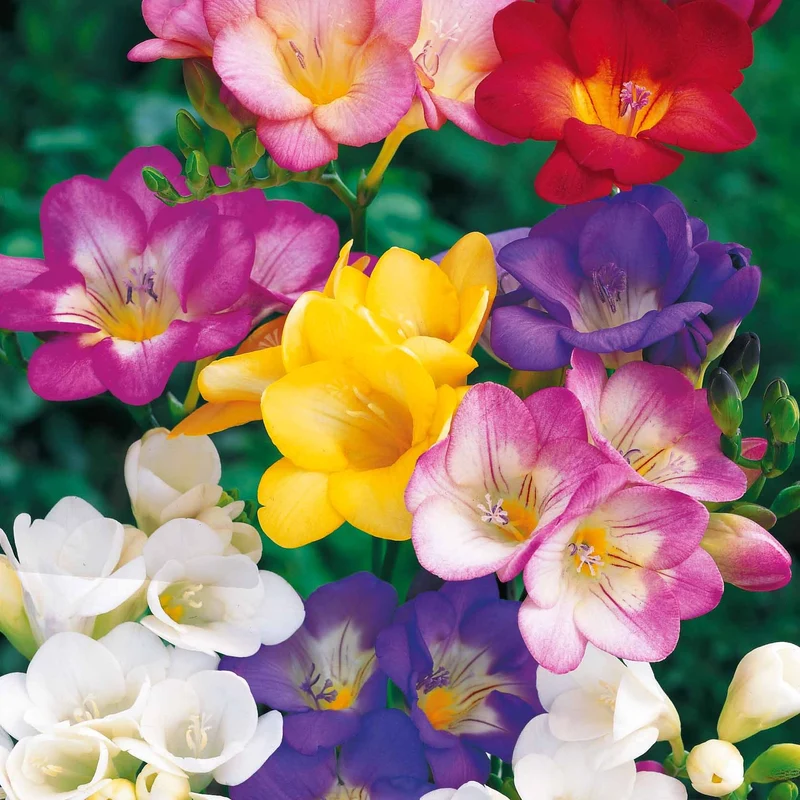 25 Freesias à fleurs simples en mélange