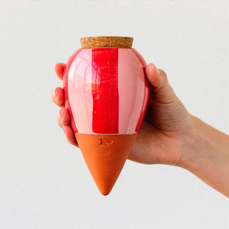 Olla hydratante Rayé rose et rouge