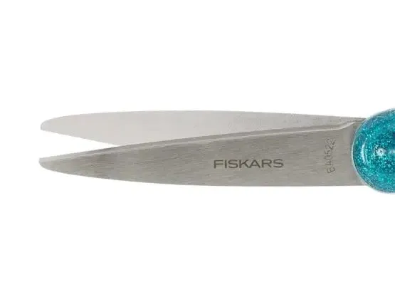 Ciseaux collège Fiskars 18 cm bleu pailleté