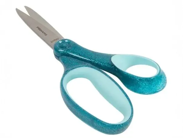 Ciseaux collège Fiskars 18 cm bleu pailleté
