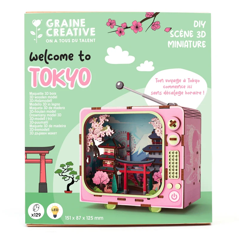 Maquette 3D Bois - Tv Tokyo - Graine Créative