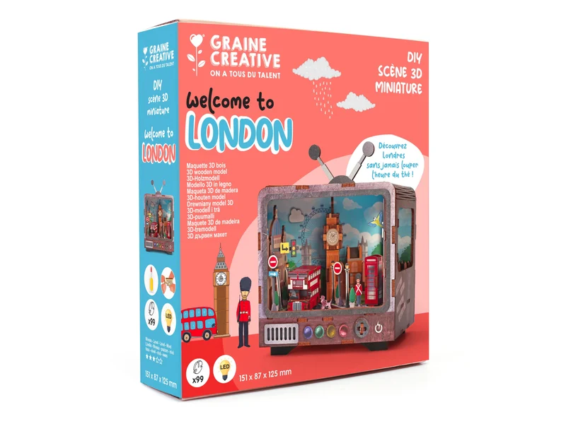 Maquette 3D Bois - Tv Londres - Graine Créative