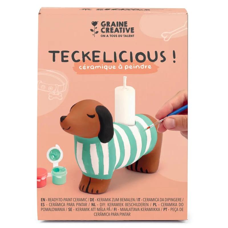 Kit Céramique Teckel à peindre - Graine Créative