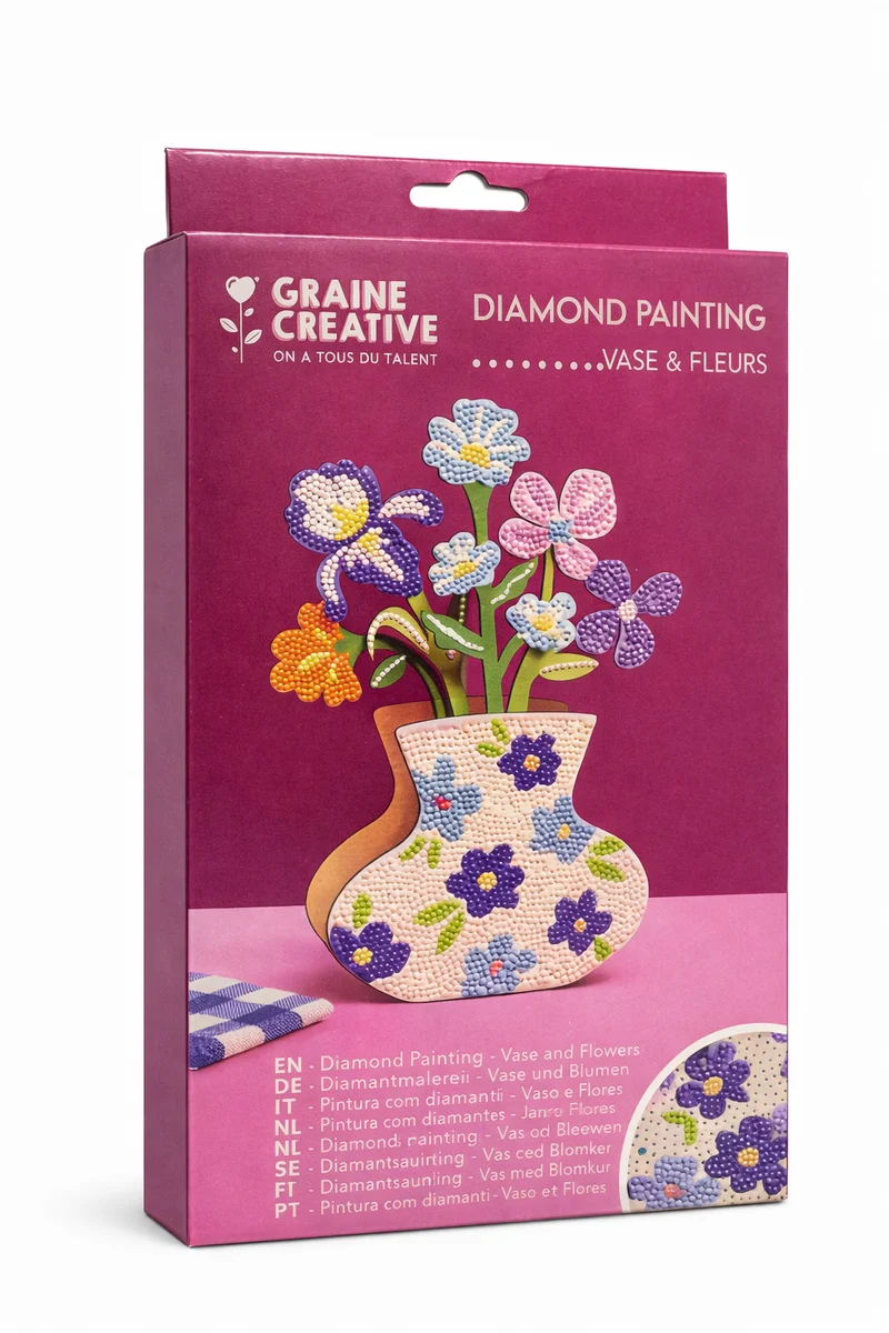 Kit Vase et Fleur Bleu à strasser - Graine créative
