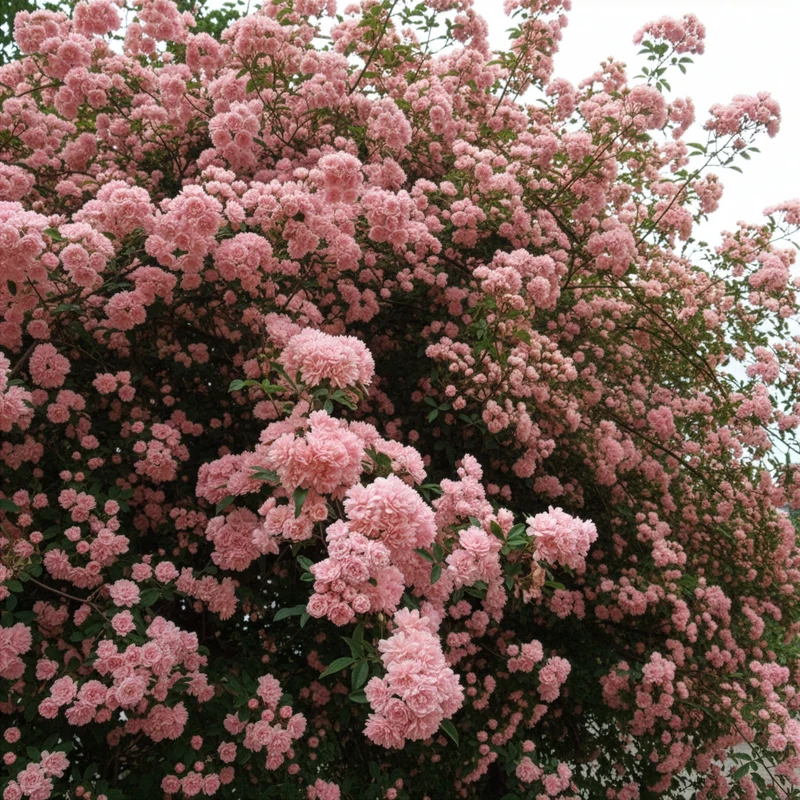 Rosier grimpant de Banks rose