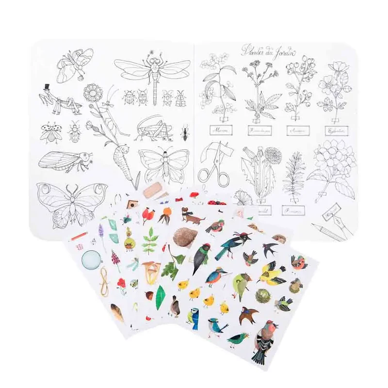 CAHIER STICKERS LE JARDINIER LE JARDIN DU MOULIN