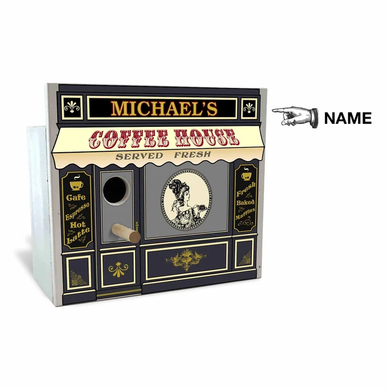 Coffee House Birdhouse - Personalized