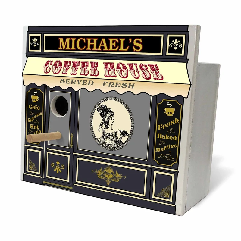 Coffee House Birdhouse - Personalized