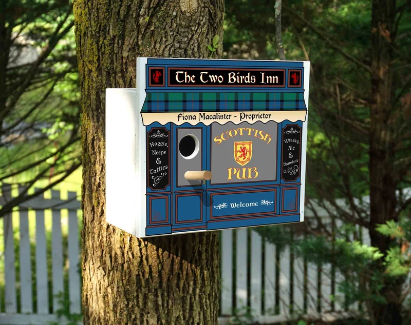 Scottish Pub Birdhouse - Personalized