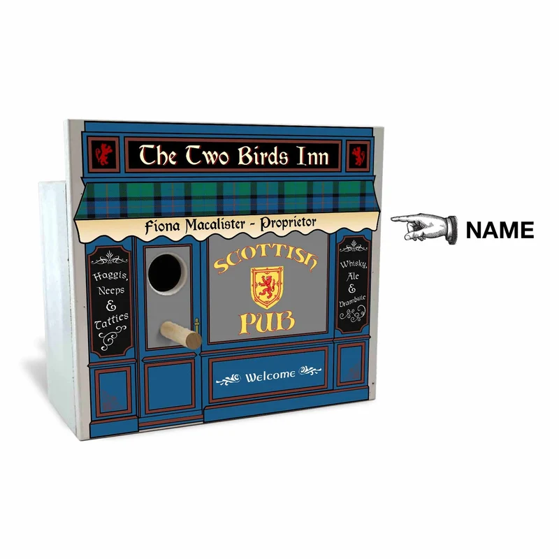 Scottish Pub Birdhouse - Personalized