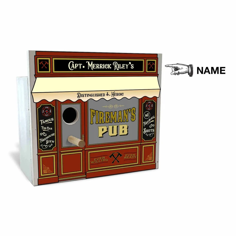 Fireman's Pub Birdhouse - Personalized