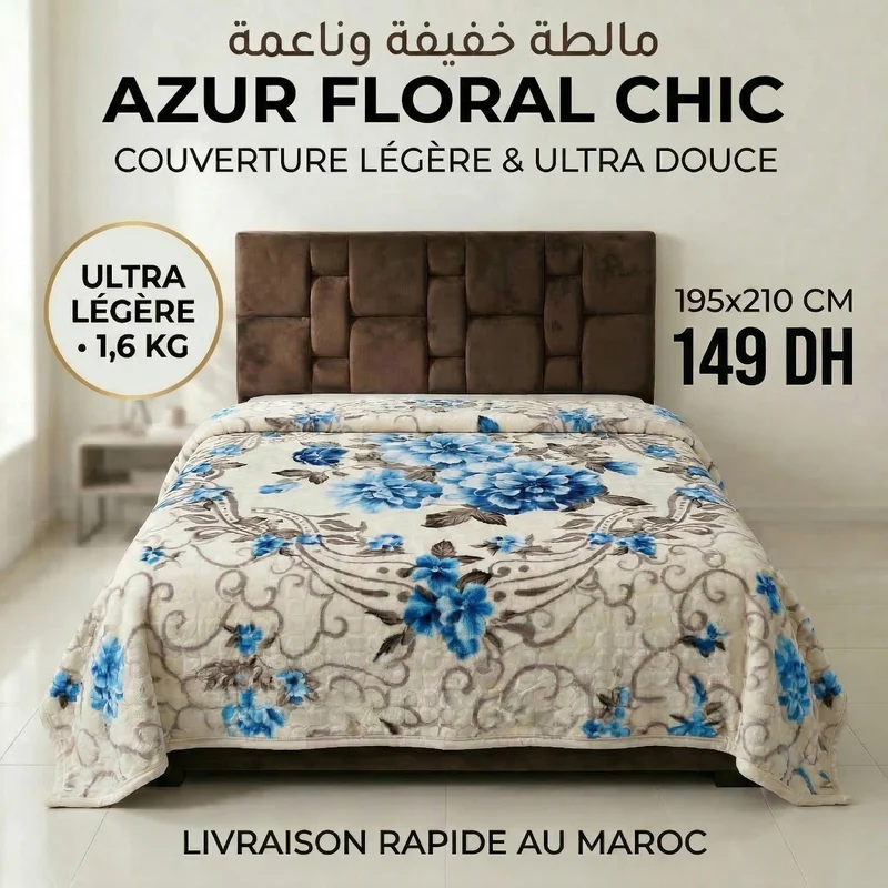Couverture légère Azur Floral Chic