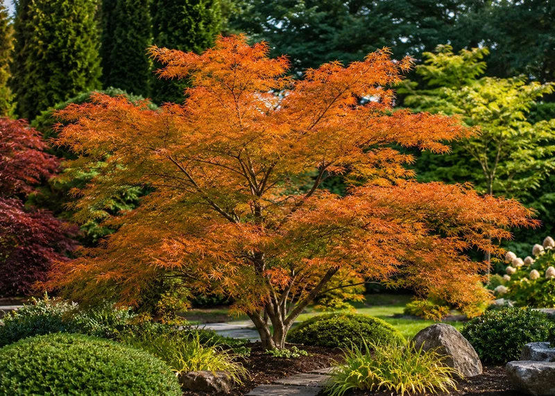 Érable hybride Cascadia ( Acer × pseudosieboldianum ‘Cascadia’)