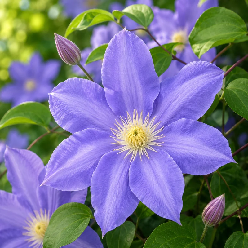 Clématites Acropolis™ et Diana’s Delight™ ( Clematis ‘Evipo078’ et Clematis ‘Evipo026’)