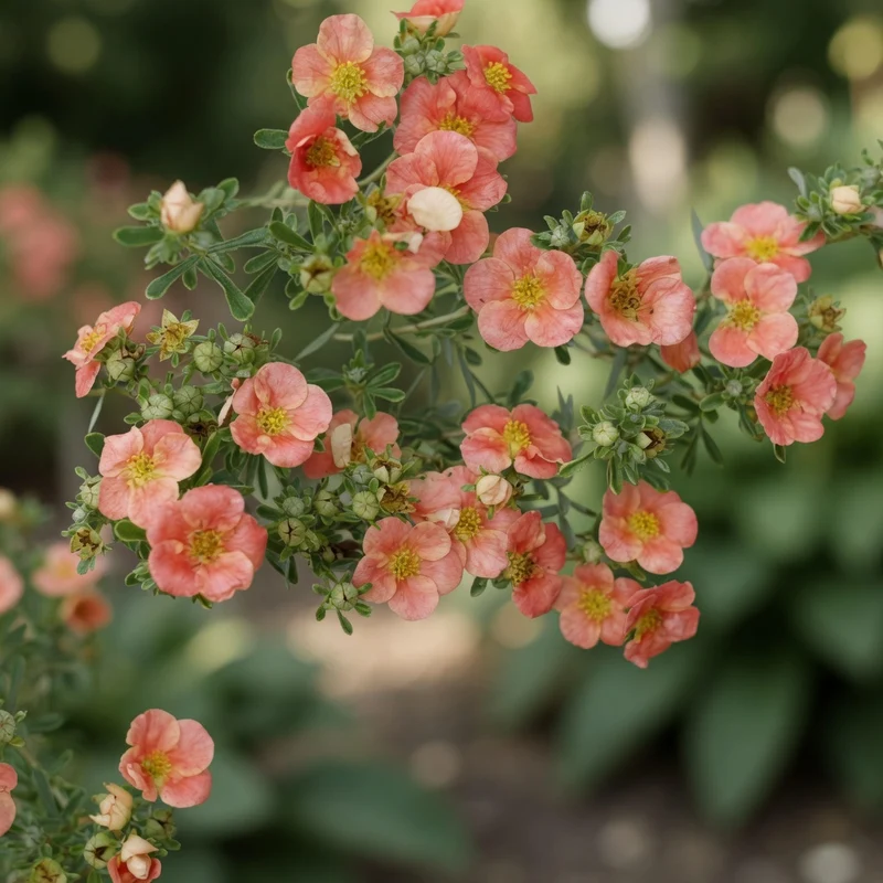 Potentille arbustive ‘Happy Face Orange’ ( Potentilla fruticosa ‘Happy Face Orange’)