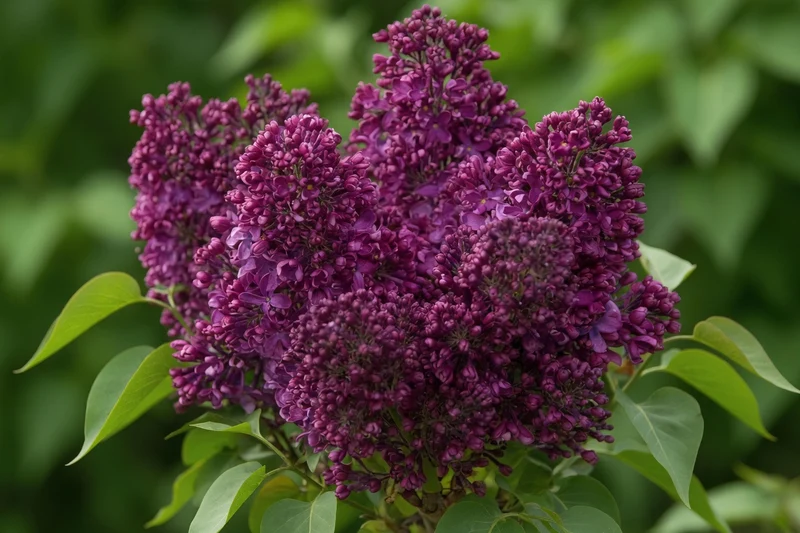 Lilas commun ‘Burgundy Queen’ ( Syringa vulgaris ‘Burgundy Queen’)