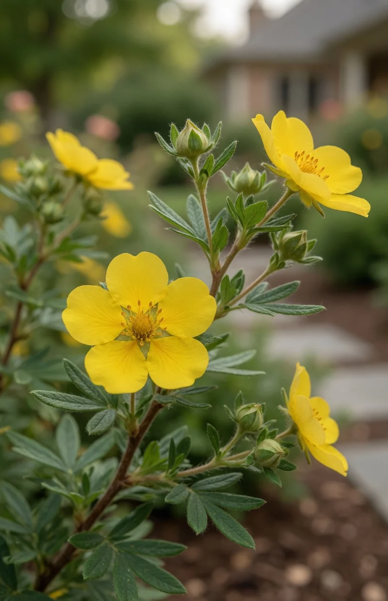 Potentille arbustive ‘Happy Face Yellow’ ( Potentilla fruticosa ‘Happy Face Yellow’)