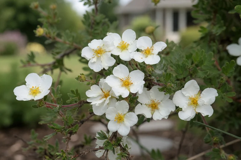 Potentille arbustive ‘Happy Face White’ ( Potentilla fruticosa ‘Happy Face White’)