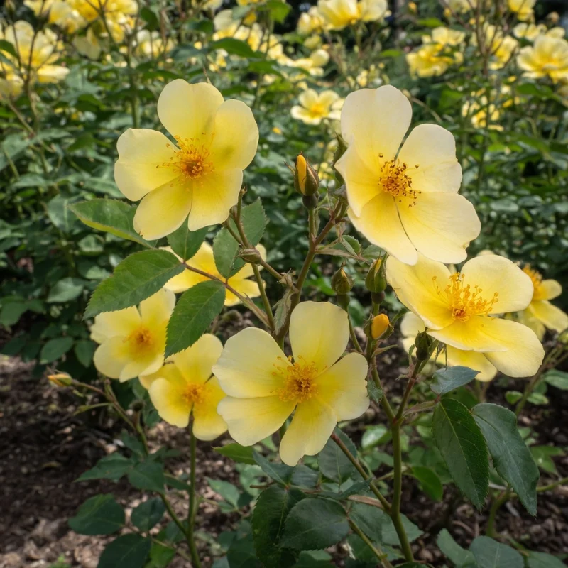 Rosier anglais ‘Tottering-by-Gently’ ( Rosa ‘Tottering-by-Gently’)