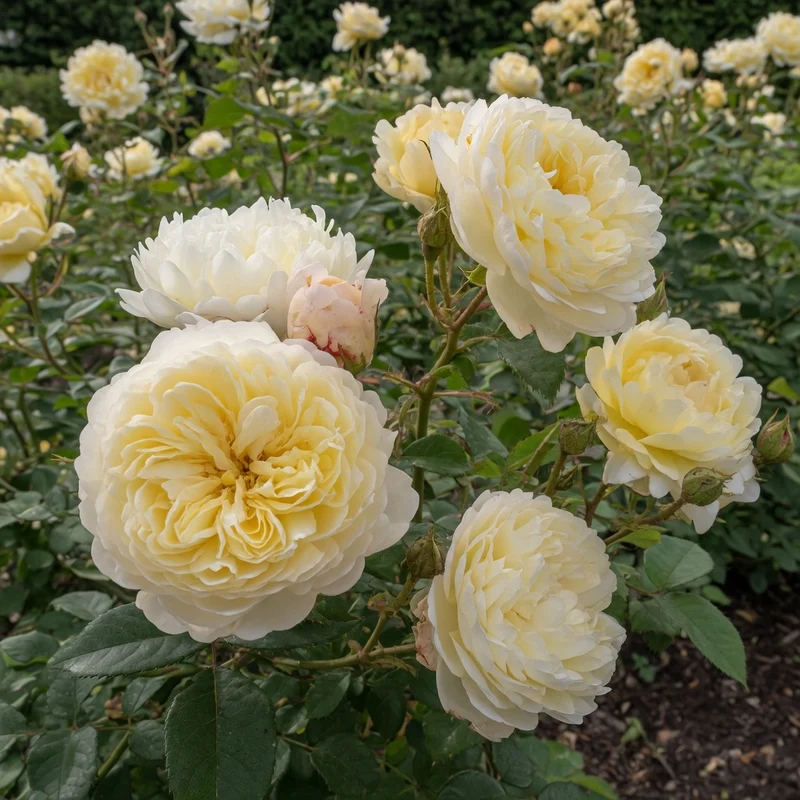 Rosier anglais ‘Nye Bevan’ ( Rosa ‘Nye Bevan’)