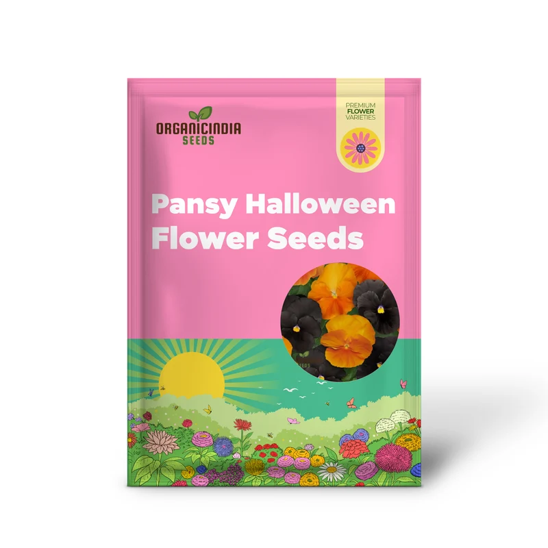 Pansy Halloween Black and Frizzle Sizzle Orange Mixed Flower Seeds for Planting, Premium High Quality Flower Seeds