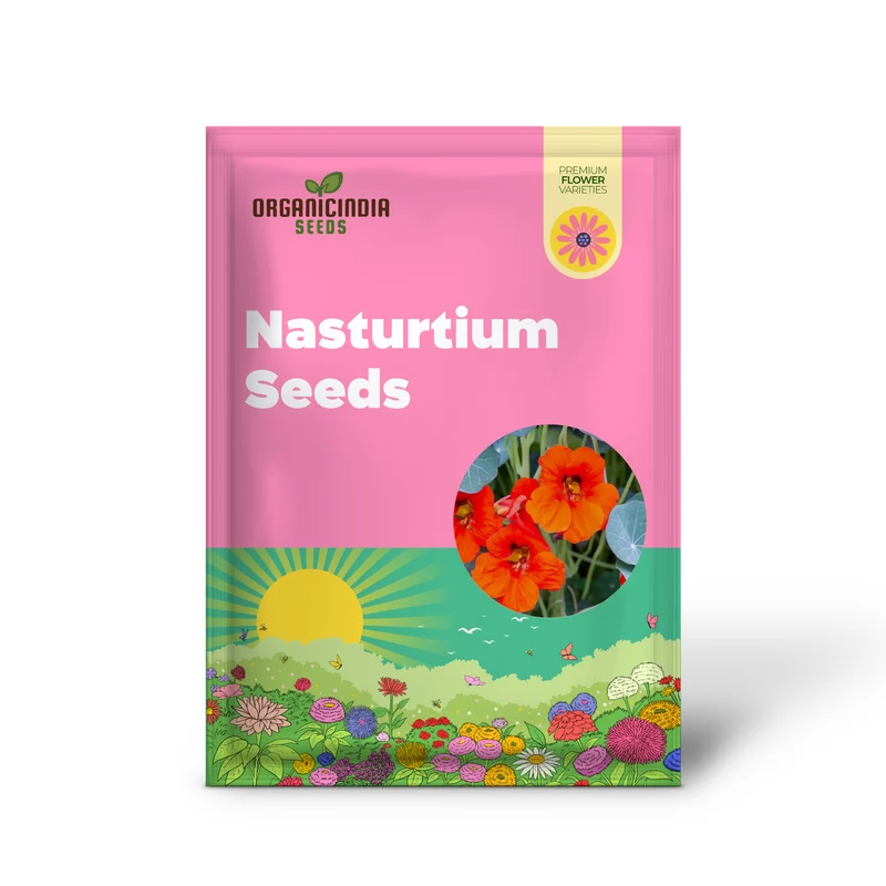 Nasturtium Seeds - Blue Pepe | Hardy Annual Flowers for Garden Planting | Edible Flowers, Easy to Grow