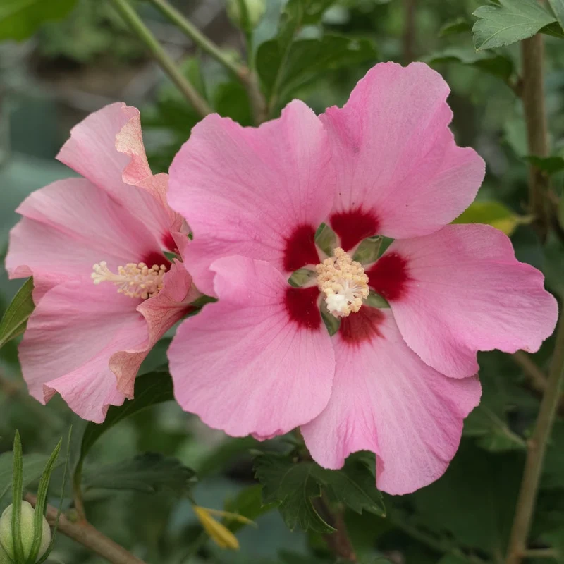 Hibiscus de Syrie ‘Pink Giant’ ( Hibiscus syriacus ‘Pink Giant’)
