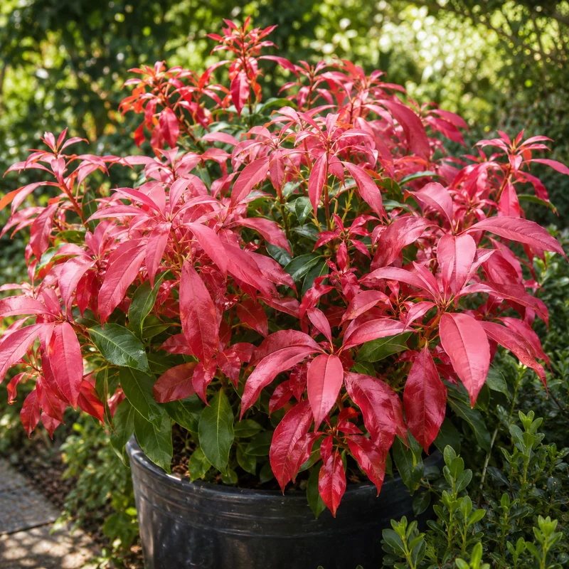 Andromède du Japon ‘Glowing Hearts’ ( Pieris japonica ‘Glowing Hearts’)