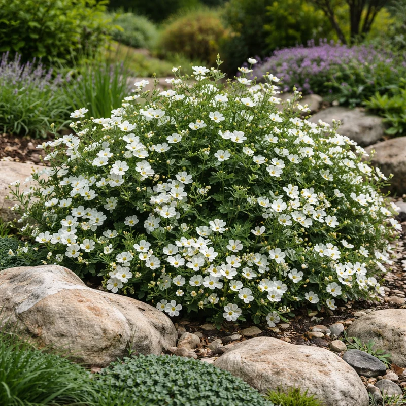 Potentille arbustive ‘Mont Everest’ ( Potentilla fruticosa ‘Mont Everest’)