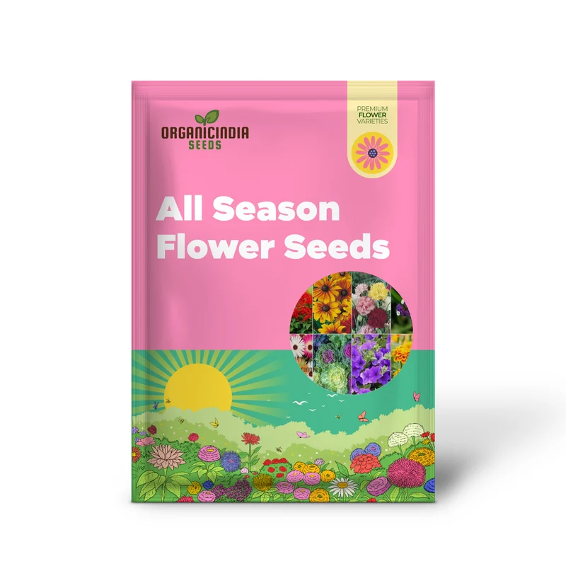 Flower Seeds (All Season Flower Seeds Variety) - Organic Year-Round Bloom Mix