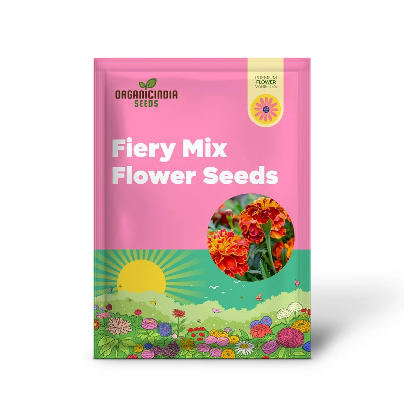 Fiery Mix Flower Seeds For Planting, Bright Yellow and Red Flowers