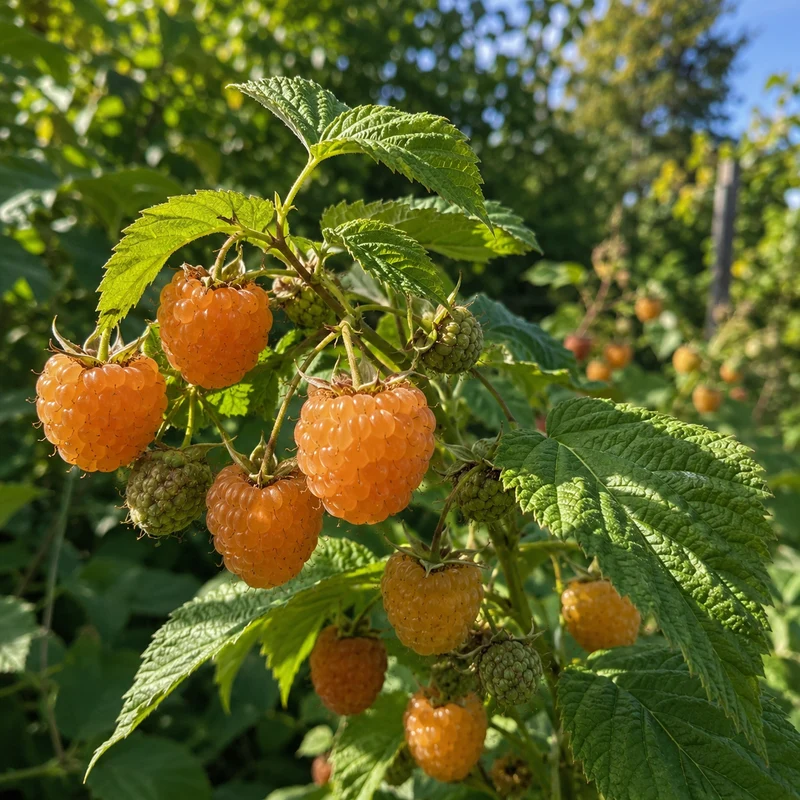 Framboisier jaune ‘Honeyqueen’ ( Rubus idaeus ‘Honeyqueen’)