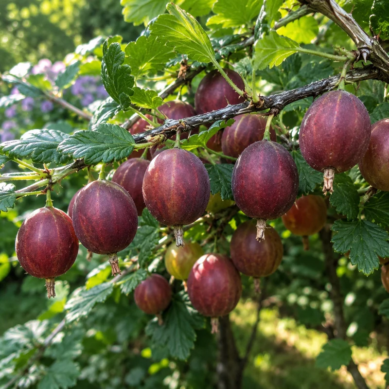 Groseillier à maquereau ‘Hinnonmaki Rouge’ ( Ribes uva-crispa ‘Hinnonmaki Rouge’)