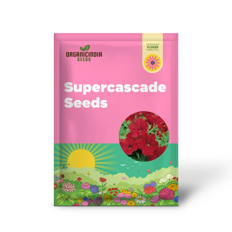 Petunia Supercascade Red Seeds for Gardening Enthusiasts | Vibrant Flowers for Hanging Baskets and Garden Borders