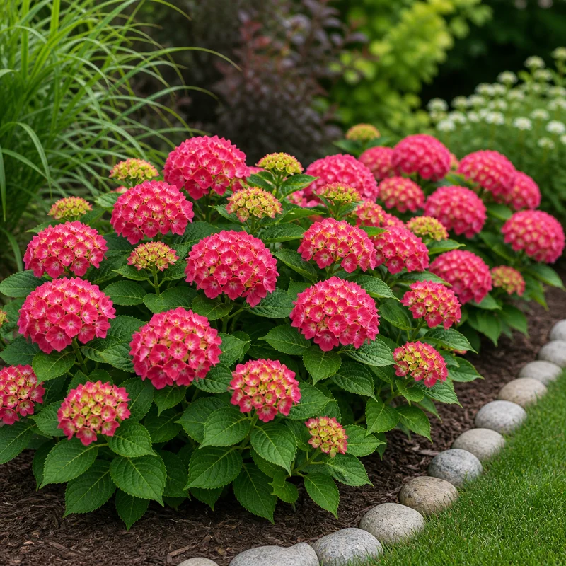 Hortensia ‘Everlasting Coral’ ( Hydrangea macrophylla ‘Everlasting Coral’)