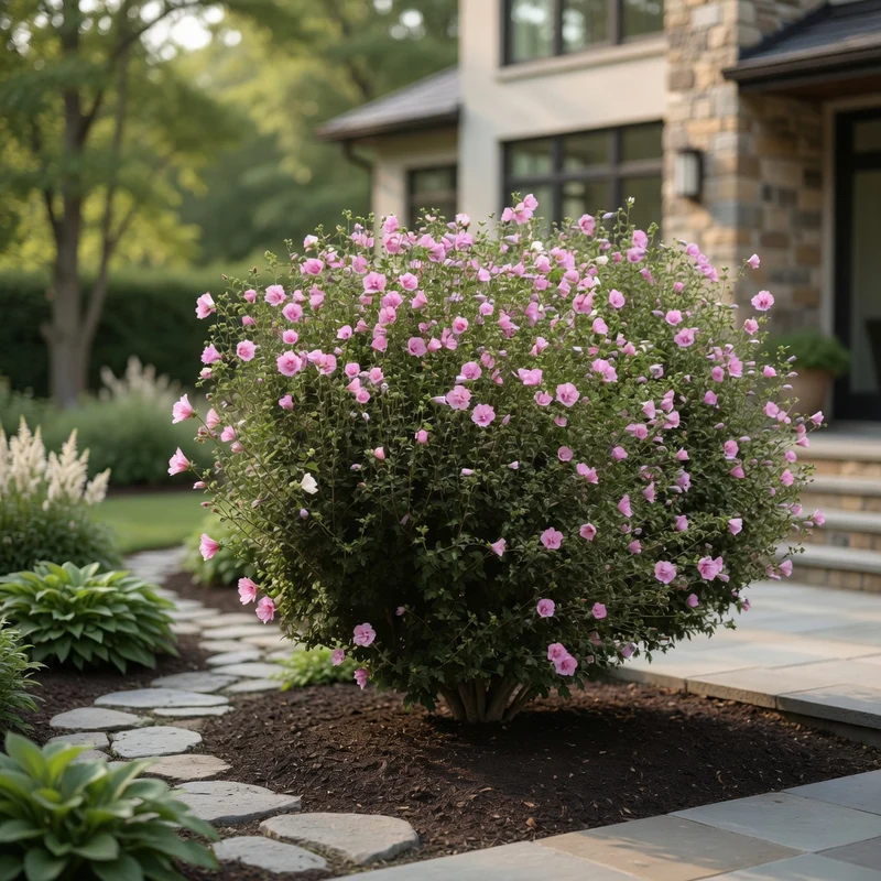 Hibiscus de Syrie ‘Aphrodite’ ( Hibiscus syriacus ‘Aphrodite’)