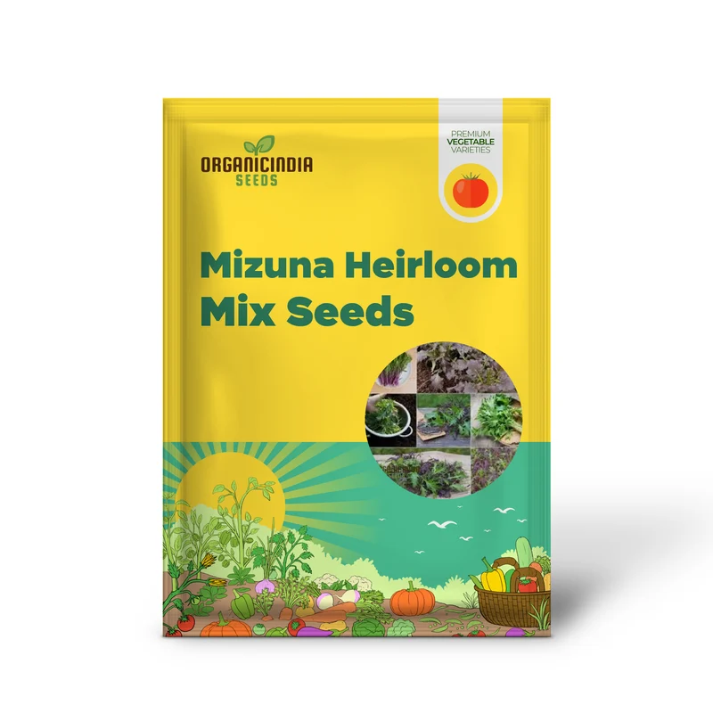 Mizuna Heirloom Mix Seeds - Premium Quality for Planting and Gardening