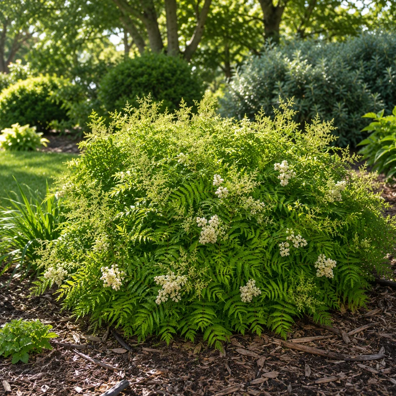 Fausse spirée ‘Matcha Ball’ ( Sorbaria sorbifolia ‘Matcha Ball’)