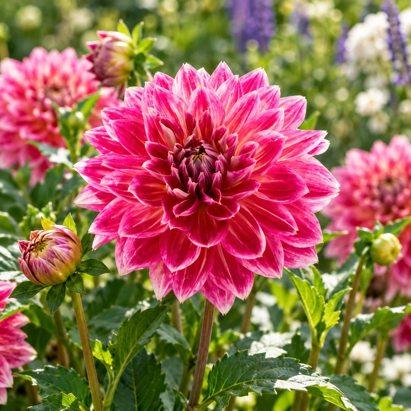 Bulbes de fleurs non-traité Dahlia décoratif Temple of Beauty calibre 1