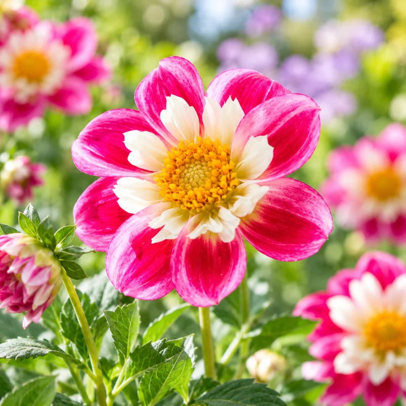 Bulbes de fleurs non-traité Dahlia à collerette Bumble Rumble calibre 1