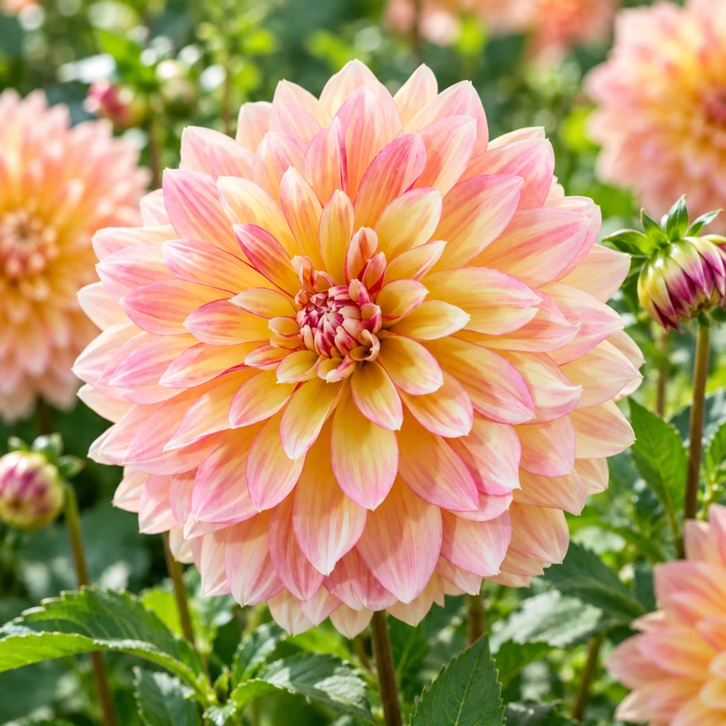 Bulbes de fleurs non-traité Dahlia décoratif Caribbean Fantasy calibre 1