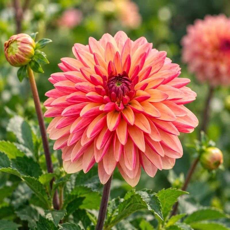 Bulbes de fleurs non-traité Dahlia décoratif Madame Antoinette calibre 1