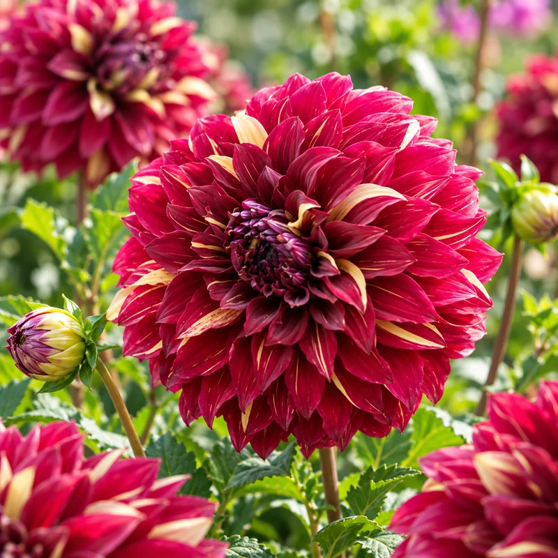 Bulbes de fleurs non-traité Dahlia décoratif Bohemian Spartacus calibre 1