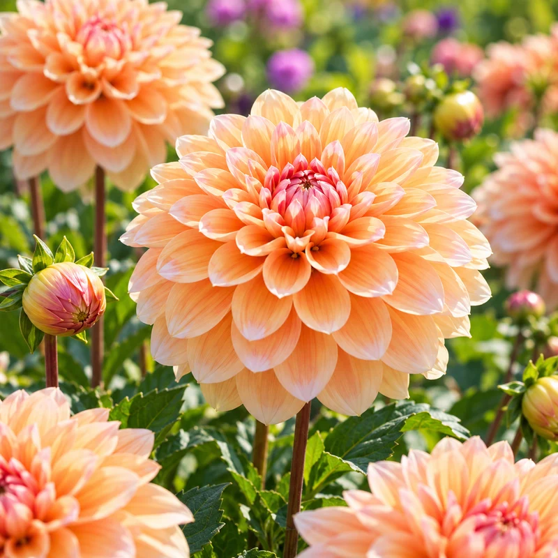 Bulbes de fleurs non-traité Dahlia décoratif Peaches and Cream® calibre 1