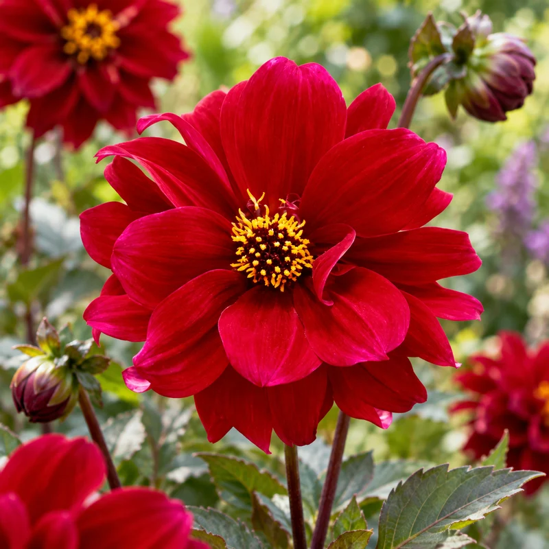 Bulbes de fleurs non-traité Dahlia à fleur de pivoine Bishop of Canterbury® calibre 1
