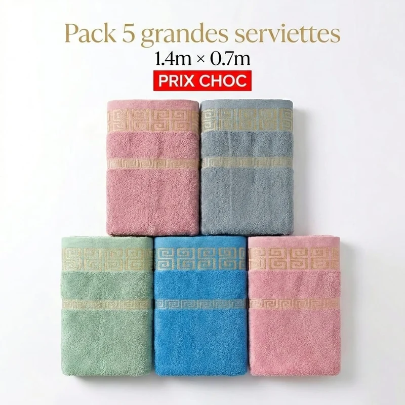 Pack 5 grandes serviettes premium