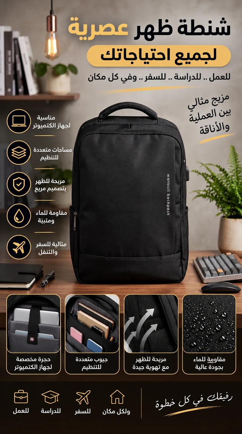 Sac à dos business avec port USB