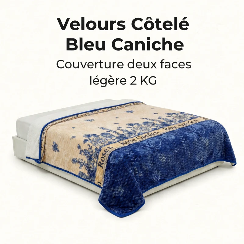 Couverture Velours Côtelé Garden