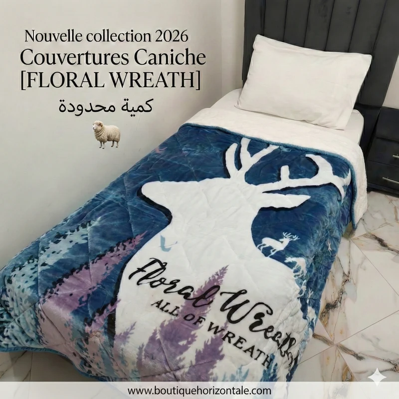 Couverture Caniche Floral WREATH